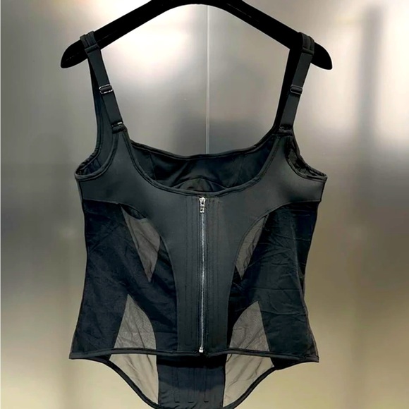 Sexy Mesh Perspective Patchwork Slim Suspend Women's Black Color - Picture 2 of 6